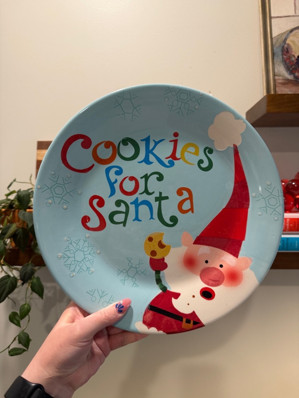 🎅 Large Cookies for Santa Christmas Serving Plate 12” Holiday Cookie Platter